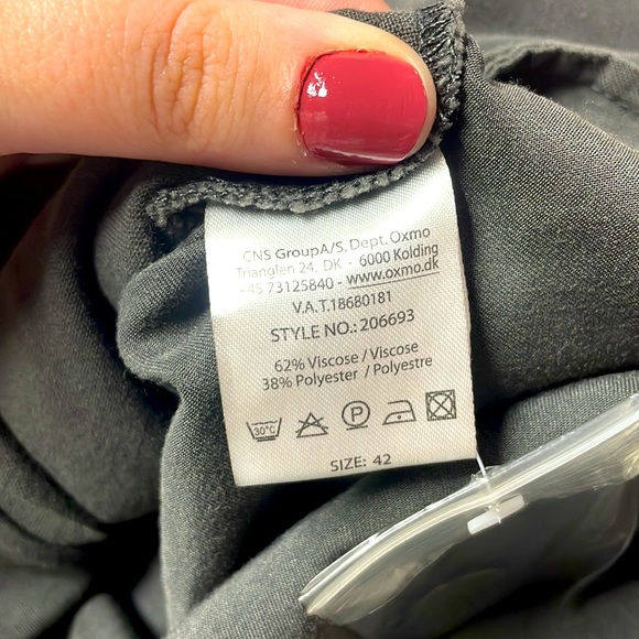 NWT Oxmo Dark Gray Balucci Tie Button Skirt With Picket Sz 42 - Picture 5 of 8